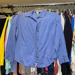 Sag Harbor Blue and White Striped Shirt